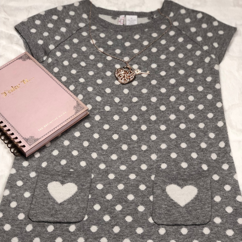 Heart-N-Crush Gray Dot Sweater Dress size XL - Picture 3 of 8